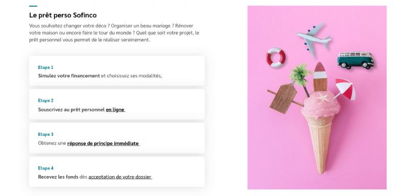 Étapes pour demander un Prêt Personnel Sofinco.